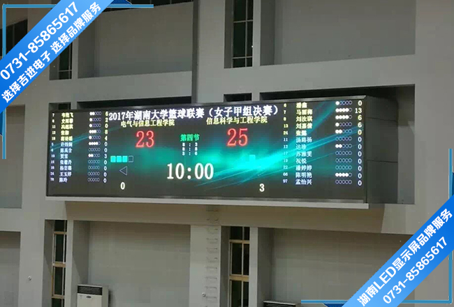 湖南大学篮球馆室内全彩LED显示屏